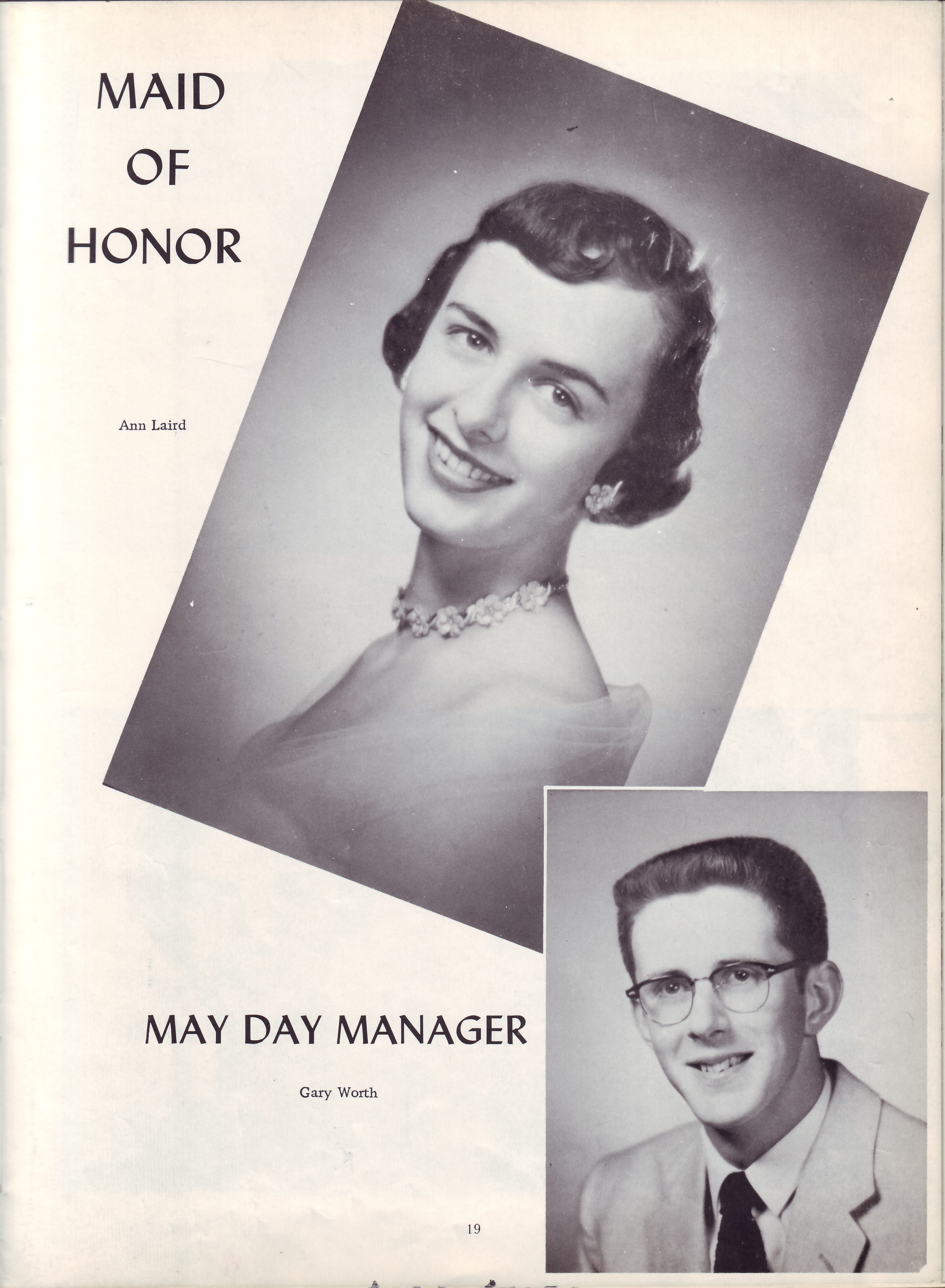 Maid of Honor Ana Laird and May Day Manager Gary Worth 
